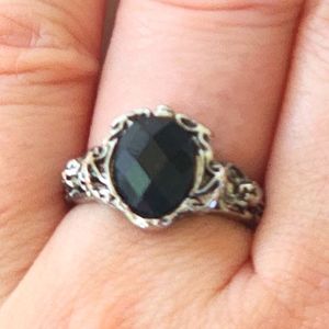 💍 Goth Black Gem Ring 🦇